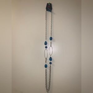 Blue and silver Paparazzi earring and necklace set